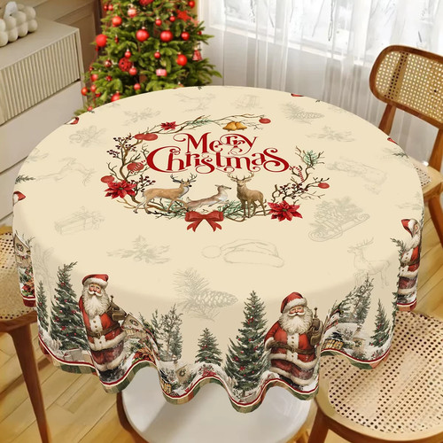 Vintage christmas tablecloth - vintage,