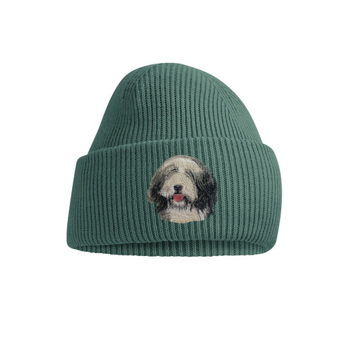 Bearded collie beanie hat - collie,