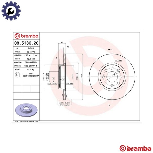 Brake disc 5186 20 - disc, for