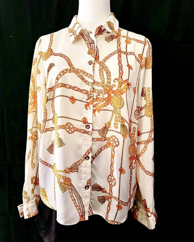 Vintage off white golden chain - golden,