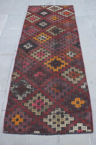 Kilim runner rug - runner, red