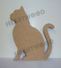 Burmese cat sitting in MDF (130mm x 18mm thick)/Wooden craft