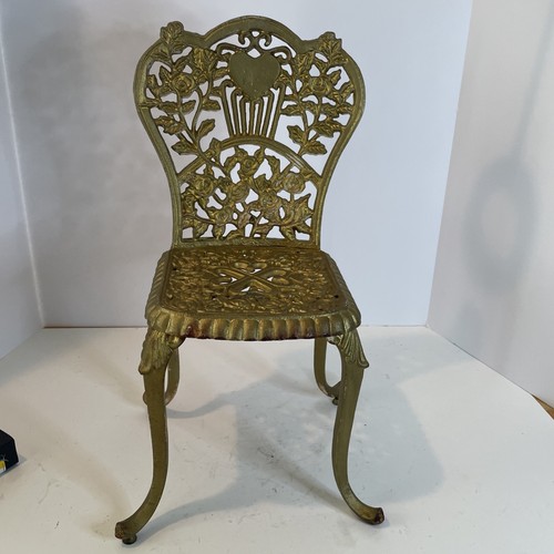 Vtg cast iron small chair - vtg,