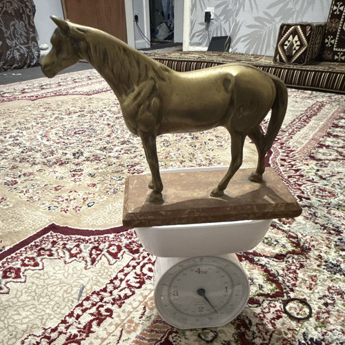 Brass horse figurine - horse, statue