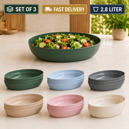 3pcs deep pasta - deep, bowls
