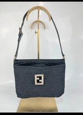 Fendi shoulder bag canvas/ leather black 96