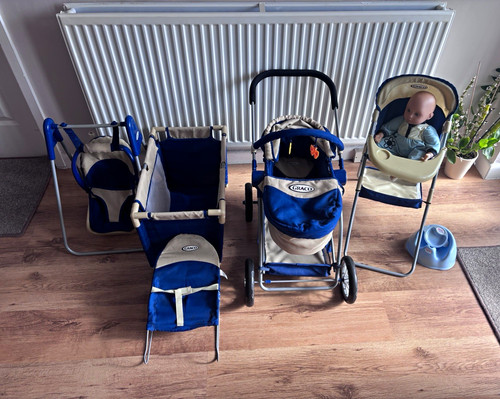 Graco doll pram set - doll, lot