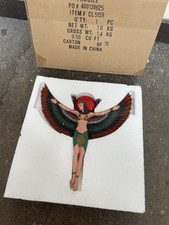 Ancient Egyptian Goddess Isis Open Wings Wall Hanging Decor Statue Plaque