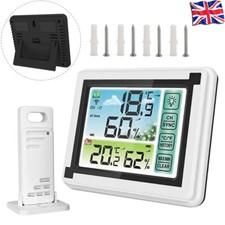 Digital Indoor & Outdoor Weather Station Clock Thermometer Wireless Hygrometer