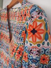 BNWT Boden Ladies UK 8 Top Smocked Bodice Cropped Multicoloured Floral