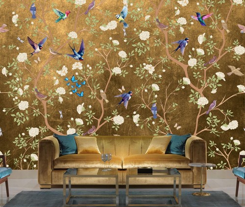Vintage chinoiserie flowers - vintage,