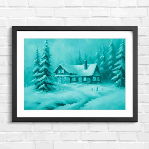 Cozy snowy log - snowy, winter