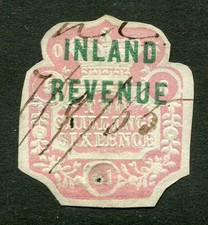 GB Revenue Stamp - 1861 Inland Revenue 2/6d embossed stamp (FJ333)