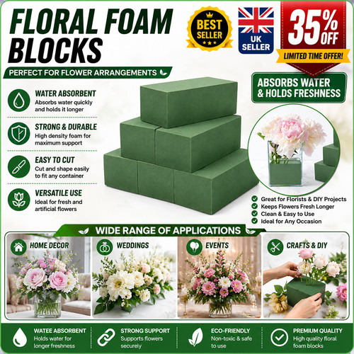 Green floral foam blocks - green,