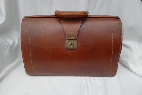Vintage brown leather 1950 60s - leather, 1950/60s