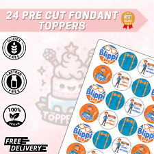 24 x Edible Fondant Icing | Wafer | Cupcake Toppers *PRE CUT* Blippi Birthday