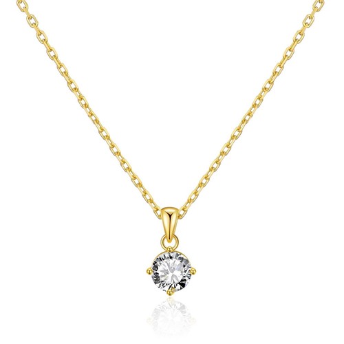 18k gold plated solitaire - gold,