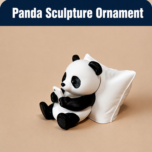 Panda sculpture ornament - panda,