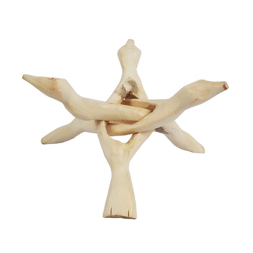 Blond wood cobra bowl display - blond,