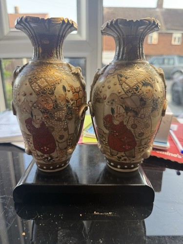 Pair vintage japanese - pair, satsuma