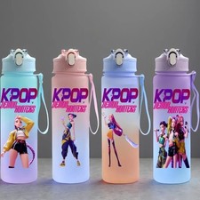 K-Pop Demon Hunters Anime Water Bottle Large Capacity Rope Cup Gift Boys Girls