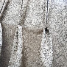 Brown Faux Ostrich Curtains Bespoke Triple Pleat Gold Heavy Lined 46w x83''d ea