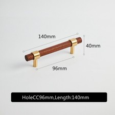 Wooden Cabinet Drawer Pulls Brass Kitchen Cupboard Wardrobe Door Knob Handles