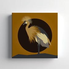 Crane Bird Abstract Canvas