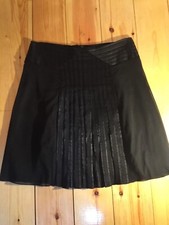 Pleated Skirt Avant Guard  Black Sz14 Short Ribbon Details  Trend Sits On Hip