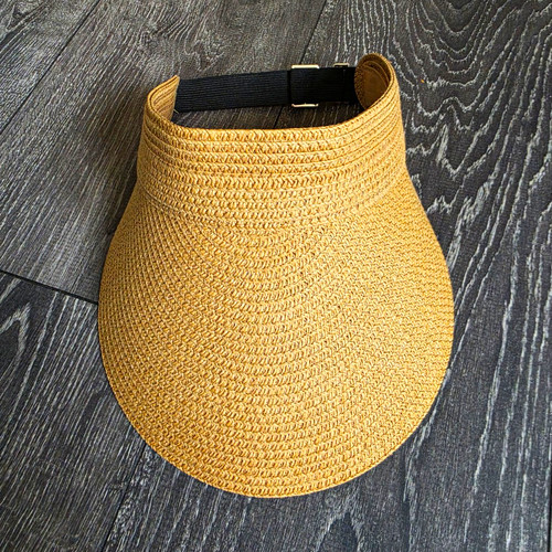 Ladies tan woven straw - woven,
