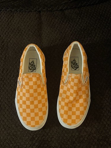 Orange checkered vans - checkered,