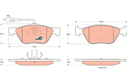 Front trw gdb1212 - gdb1212, pad