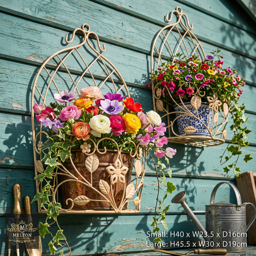 Wall planter cream - wall, metal