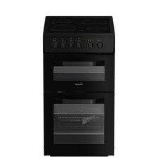 Hotpoint 50cm Electric Cooker - Black HTE5VCB