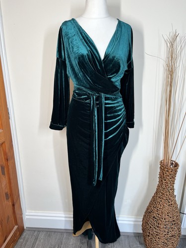 Quiz emerald green velvet - quiz, wrap