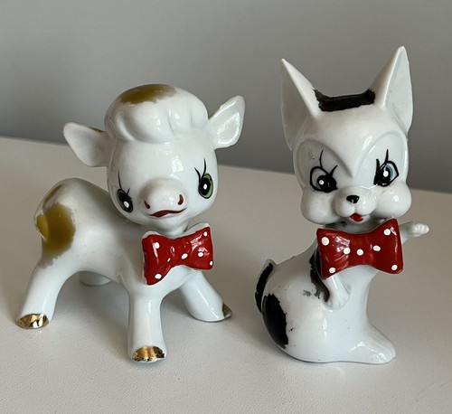 Vintage kitsch calf cat - &,