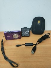 Nikon COOLPIX S3100 14.0MP Digital Camera - Purple - Used with accesories