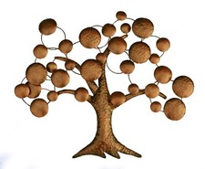 XL COPPER COLORED Metal wall art - wall sculpture tree 79 cm wide 85 cm high new