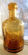 AMBER DUMPY ANTIQUE BOTTLE -