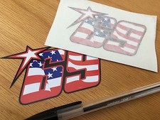 Nicky Hayden No69 American Flag Race Numbers (Small Pair)