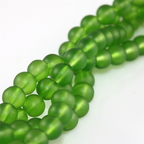 Crystal frosted glass beads - glass,