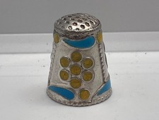 Thimble Solid 935 Silver with enamel