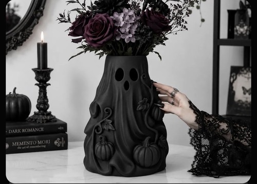Halloween gothic ghost vase - gothic,
