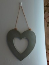 Silver Wooden Heart Wall