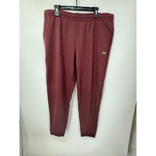NWT Lacoste Bordeaux Red Men's Tapered Fit Fleece Trackpants Size XXL (7)