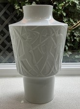 Vintage White Porcelain vase Edelstein Bavaria Germany designer Kurt Wendle