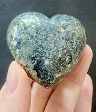 Crystal pyrite heart - pyrite, carving