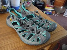 KEEN Whisper waterproof grey and turquoise hiking shoes size 6