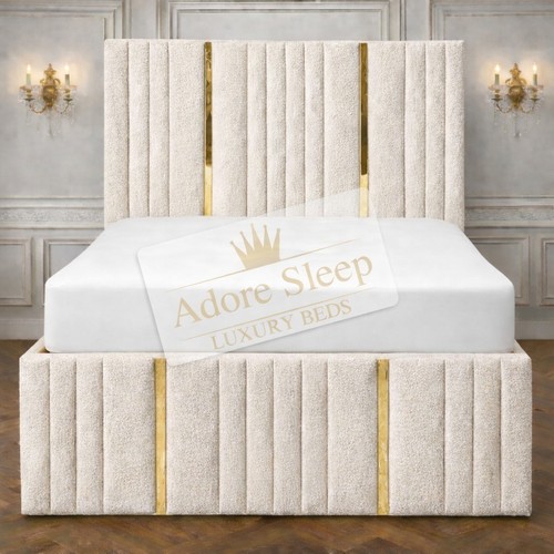 Gold strip ivory boucle - strip,