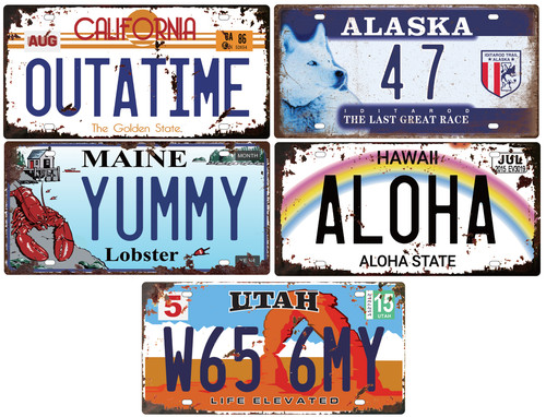 Set vintage license - of,